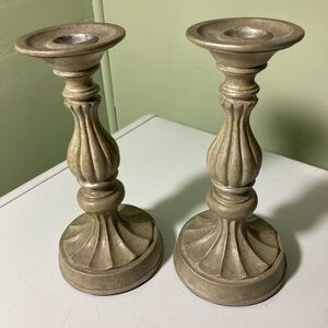 Elegant Tan Candle Holders